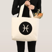Pisces-Symbol Jumbo Stoffbeutel (Vorderseite (Produkt))