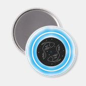 Pisces Symbol – Minimal Astrology Emblem Magnet (Vorderseite/Rückseite)