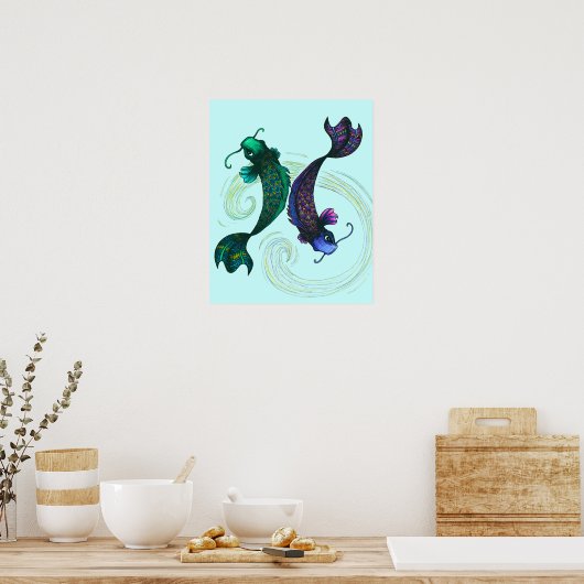 Pisces-Symbol Poster (Küche)