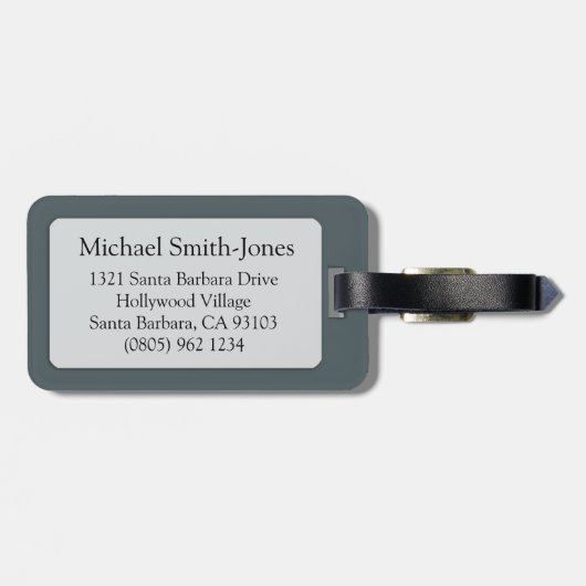 Pisces The Fish graublaue Gepäckmarke Gepäckanhänger (Rückseite horizontal)