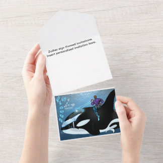 Pisces Thema alles in einer Einladung zum Geburtst