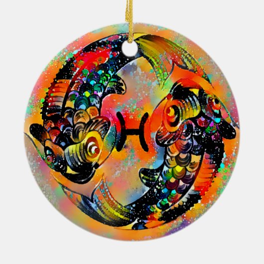 Pisces Tijuana Keramik Ornament (Hinten)