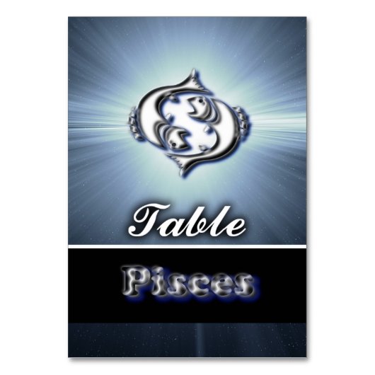 Pisces Tischnummer (Vorderseite)