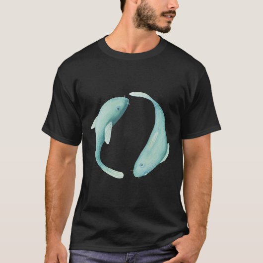 Pisces twin koi fish astrological zodiac sign T-Shirt (Vorderseite)