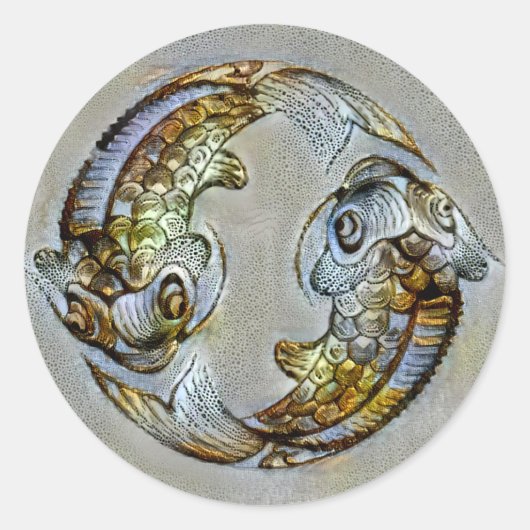 Pisces Venice Runder Aufkleber (Vorderseite)