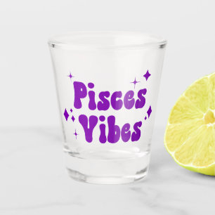 Pisces Vibes Zodiac Astrologie Lila Sterne Schnapsglas