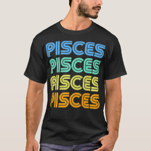 Pisces Vintag Retro Zodiac Sign Pisces Constellat T-Shirt