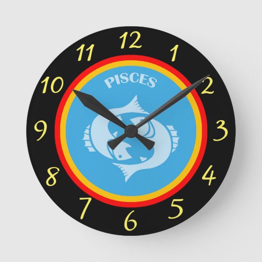 Pisces Wall Clock Runde Wanduhr (Vorderseite)