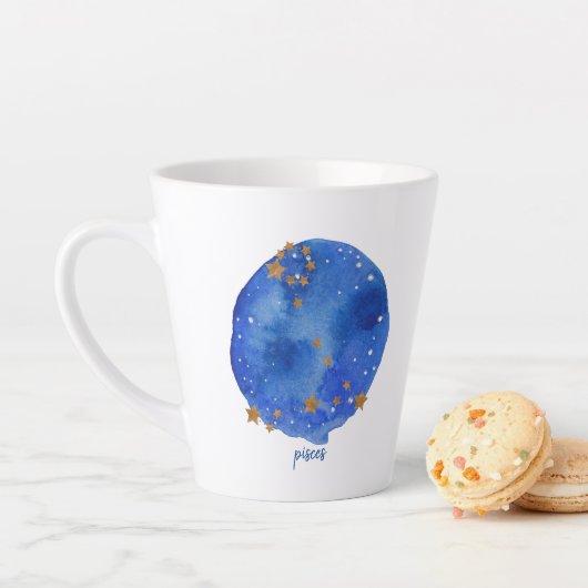 Pisces Watercolor Night Sky Constellation Zodiac Milchtasse (Beispiel)