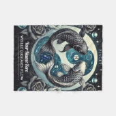 Pisces "Where Dreams Flow" Fleece Blanket (Vorderseite (Horizontal))