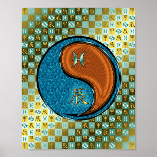 Pisces & Wood Dragon Poster