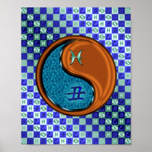 Pisces & Wood Ox Poster