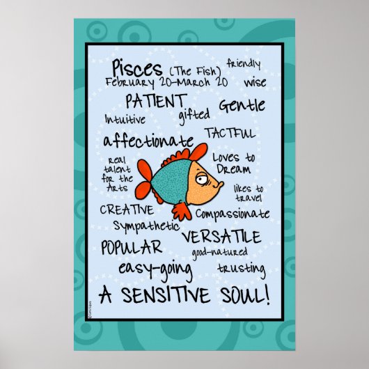 Pisces WordCloud-Poster Poster (Vorne)