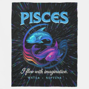 Pisces Zodiac 80er Rock Band Inspiriert Astrologie Fleecedecke