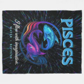 Pisces Zodiac 80er Rock Band Inspiriert Astrologie Fleecedecke (Vorderseite (Horizontal))