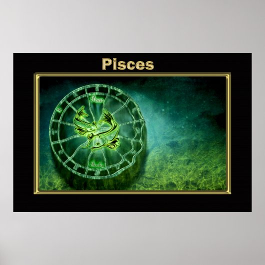 Pisces Zodiac Astrologie Design Poster (Vorne)