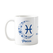 Pisces Zodiac Astrologie Geburtstagsgeschenk Blau 