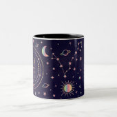 Pisces Zodiac Astrologisches Zeichen Zweifarbige Tasse (Mittel)