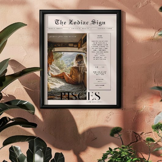 Pisces | Zodiac Astrology Foto Newspapier Poster