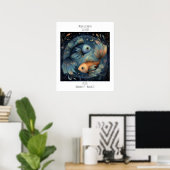 Pisces Zodiac Astrology Name & Birthday Poster (Heimbüro)