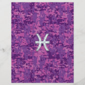 Pisces Zodiac auf Fuchsia Pink Digital Camouflage (Vorderseite)