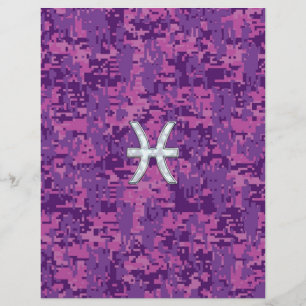 Pisces Zodiac auf Fuchsia Pink Digital Camouflage