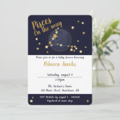 Pisces zodiac Baby Shower Einladung (Stehend Vorderseite)