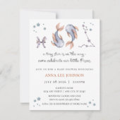 Pisces Zodiac Baby Shower Invitation Feiertagskarte (Vorderseite)