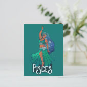 Pisces Zodiac Bauchtanz Kunst Astrologie Göttin Postkarte (Stehend Vorderseite)