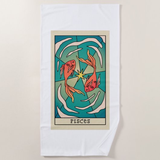 Pisces Zodiac Beach Handtuch (Vorderseite)