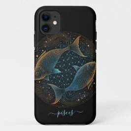 Pisces zodiac Black and gold Case-Mate iPhone Fall Hülle