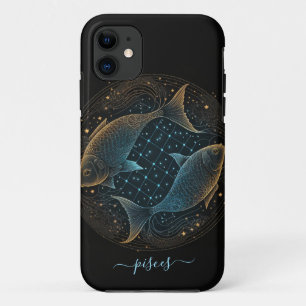 Pisces zodiac Black and gold Case-Mate iPhone Fall Hülle