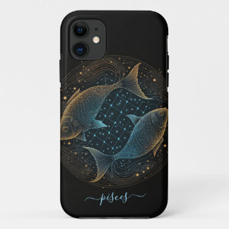 Pisces zodiac Black and gold Case-Mate iPhone Fall Hülle