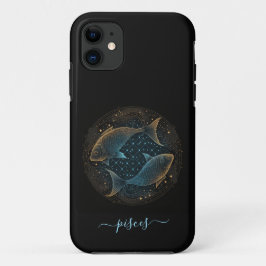 Pisces zodiac Black and gold Case-Mate iPhone Fall Hülle
