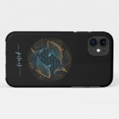 Pisces zodiac Black and gold Case-Mate iPhone Fall Hülle (Rückseite (Horizontal))
