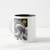 Pisces Zodiac Black and White Coffee Tasse (Vorderseite Links)
