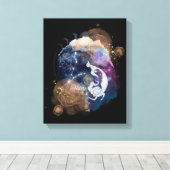 Pisces Zodiac Blume Mauerwerk zum Geburtstag Leinwanddruck (Insitu (Holzboden))