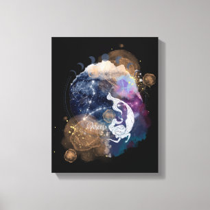 Pisces Zodiac Blume Mauerwerk zum Geburtstag Leinwanddruck