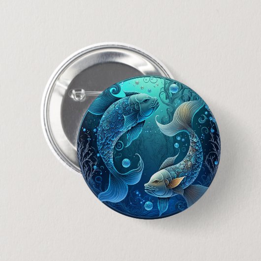 Pisces Zodiac Button (Vorne & Hinten)
