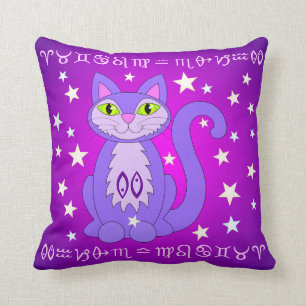 Pisces Zodiac Cat Astrologie Signature Stars Pillo Kissen