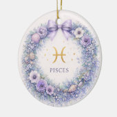 Pisces Zodiac Christmas Ornament – Winter Wreath i (Links)