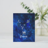 Pisces Zodiac Constellation Blue Galaxy Celestail Postkarte (Stehend Vorderseite)