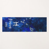Pisces Zodiac Constellation Blue Galaxy Monogram Yogamatte (Vorderseite (Horizontal))