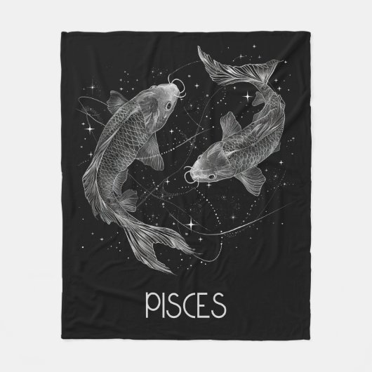 Pisces Zodiac Constellation Fleece Blanket (Vorderseite)