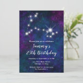 Pisces Zodiac Constellation Geburtstagsparty Einladung (Stehend Vorderseite)