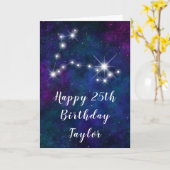 Pisces Zodiac Constellation Happy Birthday Karte (Gelbe Blume)