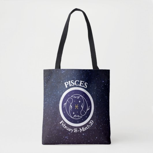 Pisces Zodiac Design Tote Bag Tasche (Vorderseite)