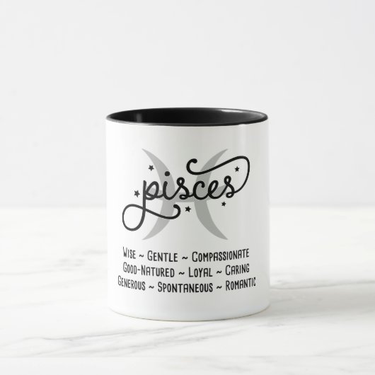 Pisces Zodiac-Eigenschaften Tasse (Zentrum)