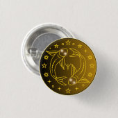 Pisces Zodiac Emblem | Minimal Celestial Symbol Button (Vorne & Hinten)