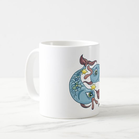 Pisces Zodiac Fish Horoscope Kaffeetasse (Vorderseite Links)